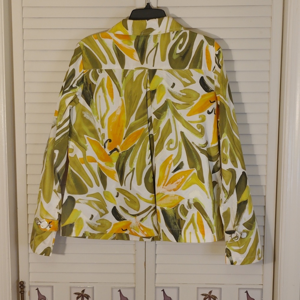 Joseph A. Women's Green and Orange Patterned Blazer - Picture 2 of 9